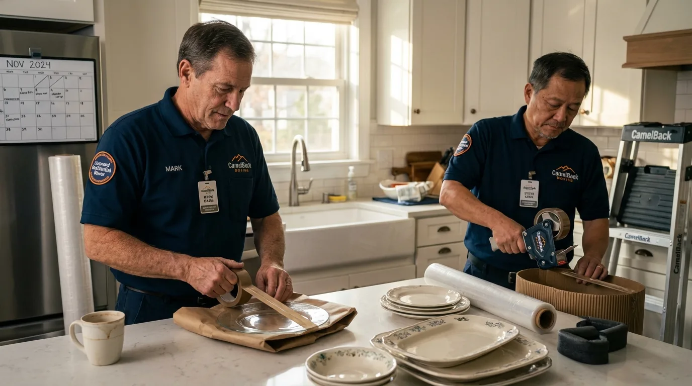 Professional crew packing kitchen dishware in Palm Harbor, FL